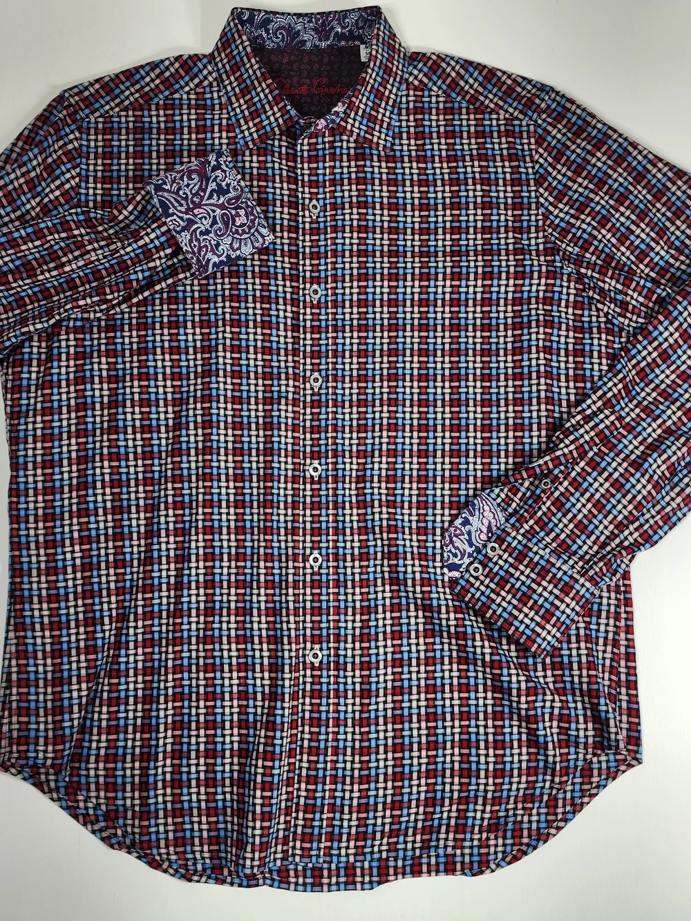 Robert Graham Men’s Red & Blue Check Button-Up Shirt